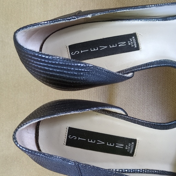 Steven by Steve Madden Walkerrr Heels in Black & Metallic Size 9.5 - Picture 7 of 9